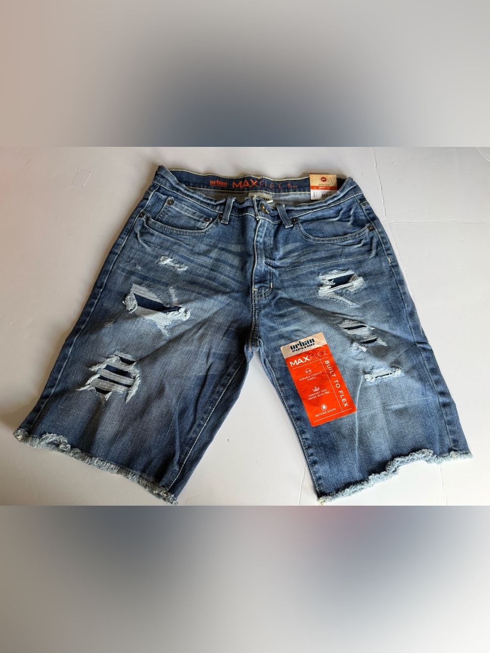 New men's preppy urban pipeline denim shorts 32 slim
